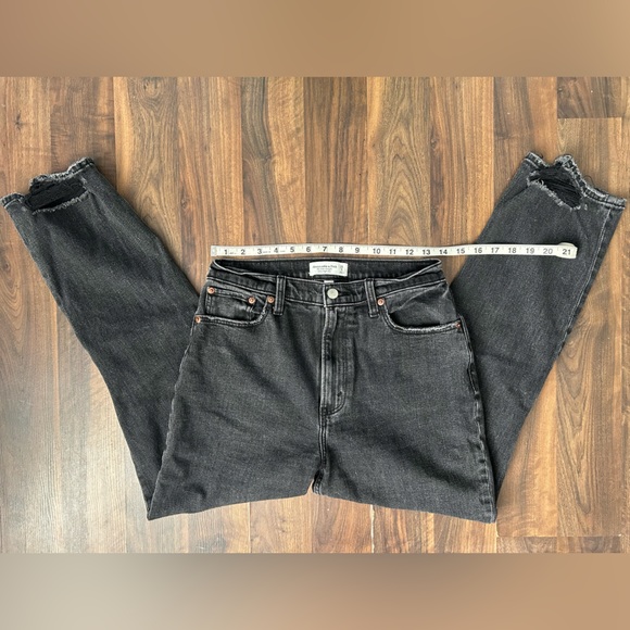 Abercrombie & Fitch Black Ankle Straight Ultra High Rise Jeans Curve Love 28/6 - Picture 7 of 12